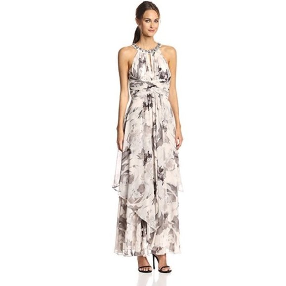 Eliza J Dresses & Skirts - NWT Eliza J. Embellished Floral Print Gown.  SZ 6